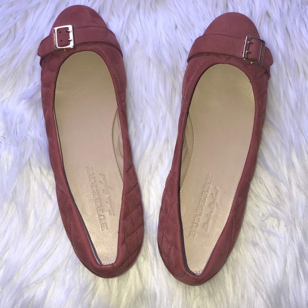 Burberry Avonwick Quilted Suede Flats